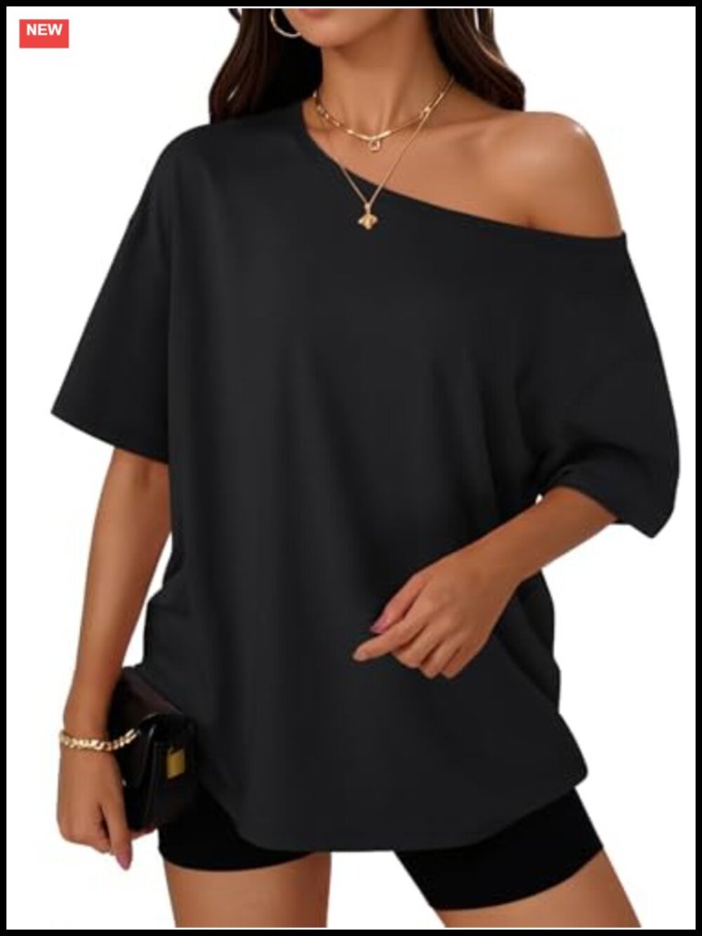Oversized Off Shoulder Short Sleeve T-Shirt Casual Summer Top